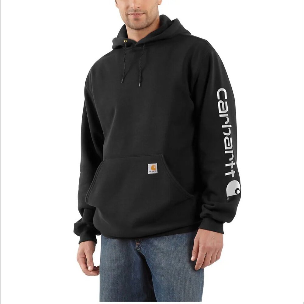 Carhartt Mens Fit Midweight Logo Sleeve Graphic Hoodie